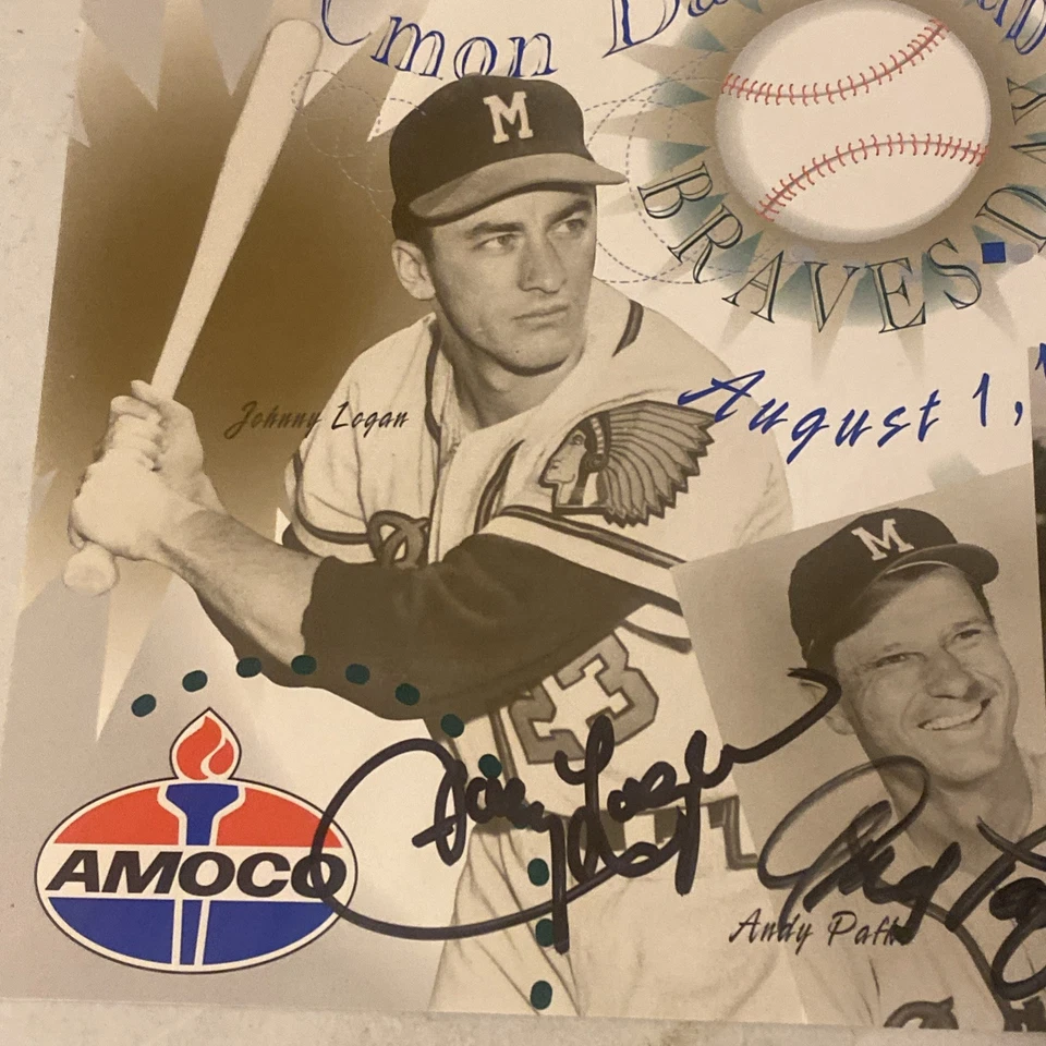 Mantilla Gene Conley-Felix-John Logan-Andy Pafko firmada 96 Milwaukee Braves Day Foto 2 de 4