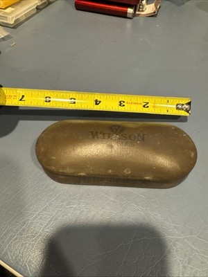 Vintage Hinged Metal Goggles Glasses Case Collectible Willson Optical 1930 s +-