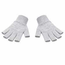 ADULTS Fingerless Gloves Men's Women's Winter Warm Stretch Black Soft Unisex UK