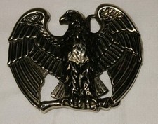 Vtg Avon 1982 Silver Plated American Eagle Belt Buckle