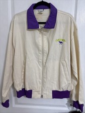 VTG Joe Camel Off White Canvas Jacket Purple Detail Smokin Joes Racing L USED