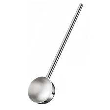 Small Soup Ladle Stainless Steel Metal Deep Spoon with Pour Spout 2 Oz Long5313