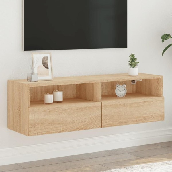 Tv-Wandschrank Sonoma-Eiche 100X30X30 Cm Holzwerkstoff-image