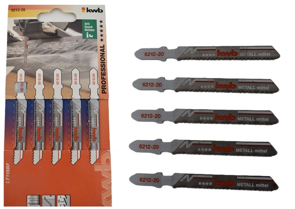 Kwb StichsäGebläTter T- Schaft Bim Metall Mittel Bleche StichsäGe 5 Tlg.-image