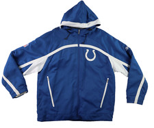 Vtg 90s 1996 REEBOK NFL Authentic Sideline US Mens L COLTS Football Jacket Hood
