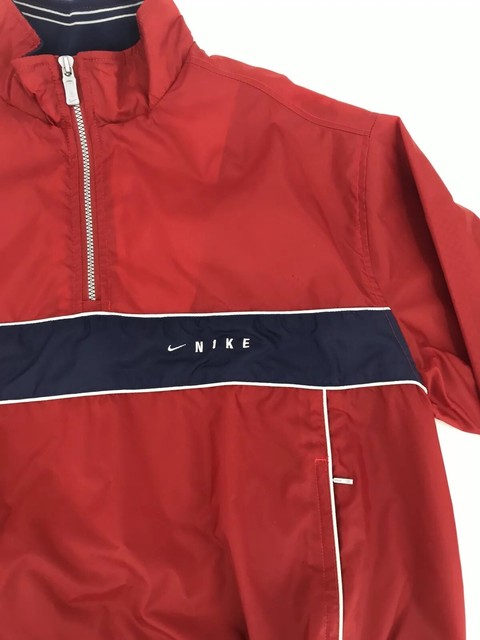 VTG Nike Mens Red Windbreaker 90s 00s Zip Size L Spell Out Pullover 1/4 Zip Blue | eBay