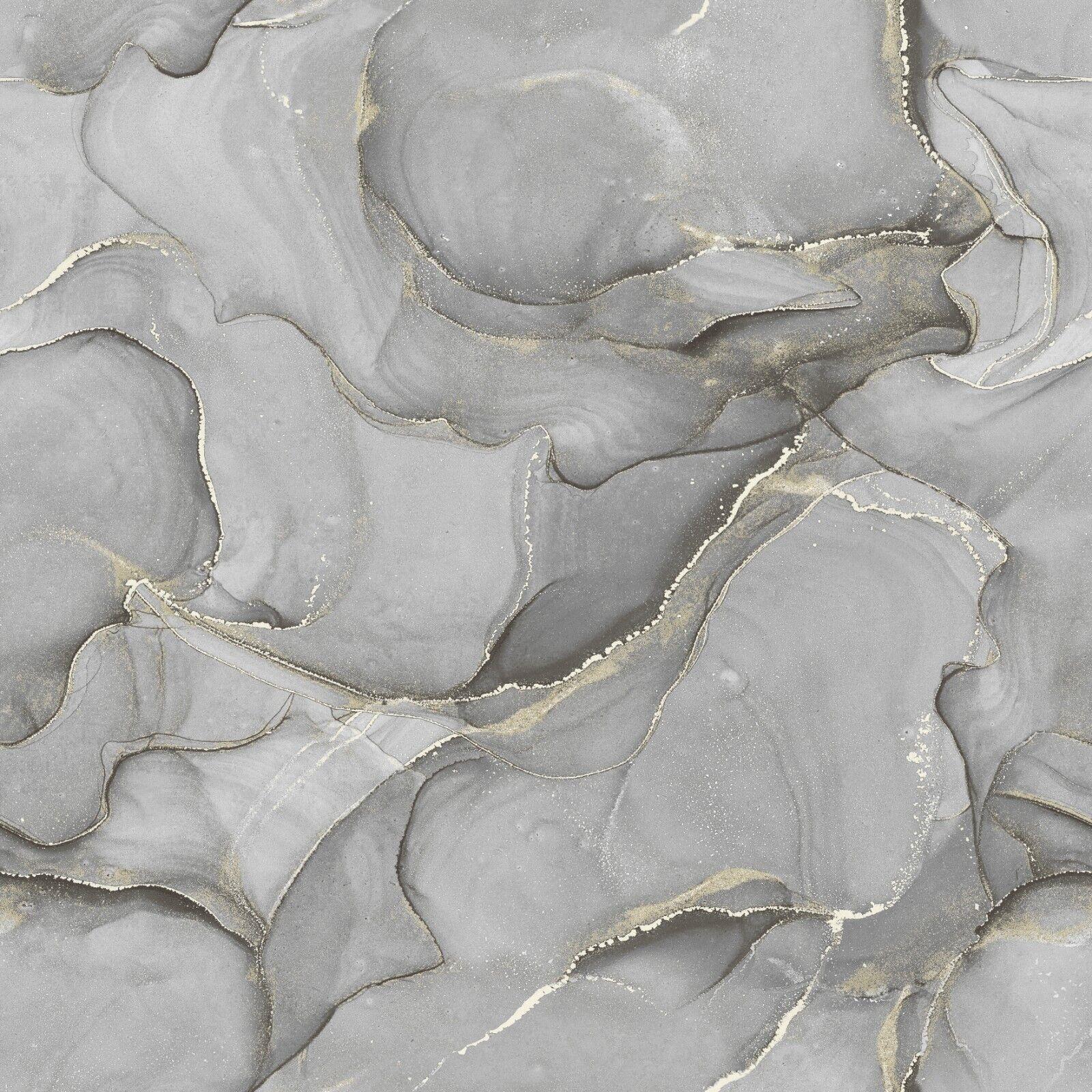 Muriva Wallpaper - Elysian Marble - Black and Gold - Image 2