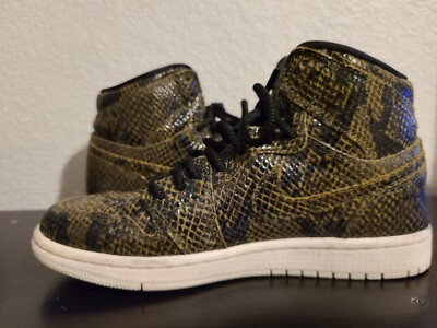 NIKE AIR JORDAN 1 RETRO HI PREMIUM SNAKESKIN OLIVE CANVAS BRED AH7389-302 Sz 7 | eBay