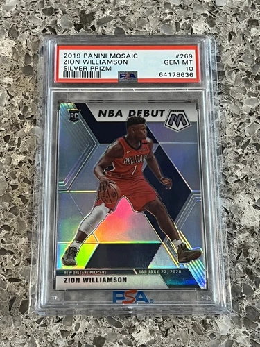 Zion Williamson 2019 Mosaic Silver Prizm #269 NBA Debut Rookie PSA 10 GEM MINT