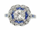 Victorian Wedding White Gold Fn Ring Art Deco Vintage Style Lab Created Diamond