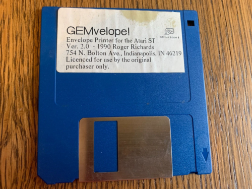GEMVELOPE PROGRAM ATARI ST COMPUTER 3.5" INCH FLOPPY(S) TESTED GOOD COND - Picture 1 of 2