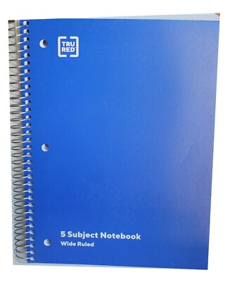 Subject Wide Ruled Blue Notebook 180 sheets premium 5 subject notebook wide ruled Durable Cover Blue 3 ...