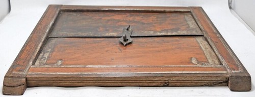 Antique Wooden Wall Décor Window Panel With Frame Original Old Hand Crafted - Picture 8 of 9