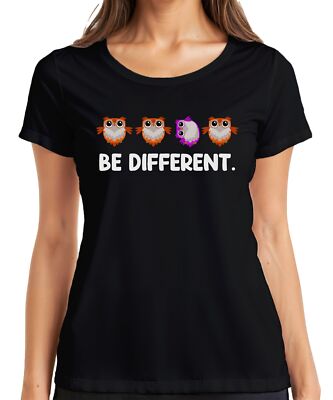 Be Different Eule Autismus niedlich Anderssein einzigartig mut Damen T-Shirt