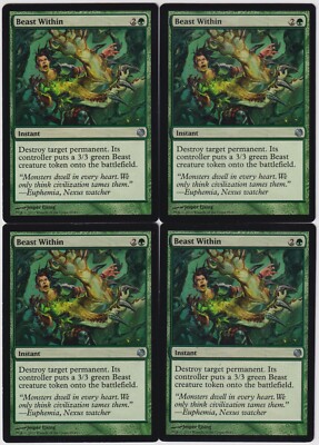 MTG 4X Beast Within X4 Duel Decks: Heroes Vs Monsters Magic - 3X LP/MP & 1X  PL