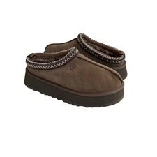 UGG WOMEN TAZZ HICKORY SHEARLING SUEDE PLATFORM SHOES US 8 / EU 39 / UK 6