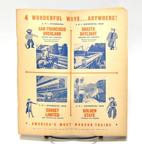 3 VINTAGE 1951, 52, 54 SOUTHERN PACIFIC LINES GOLDEN STATE TIMETABLES - Picture 4 of 10