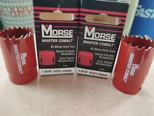 (2) USA Morse Master Cobalt AV21 Bi Metal Hole Saw 1-5/16 inch 33mm. New In Box.