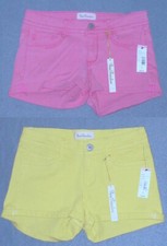 2 NWT True Freedom Juniors Izzy Cuffed Colored Denim Shorts - U Pick Size