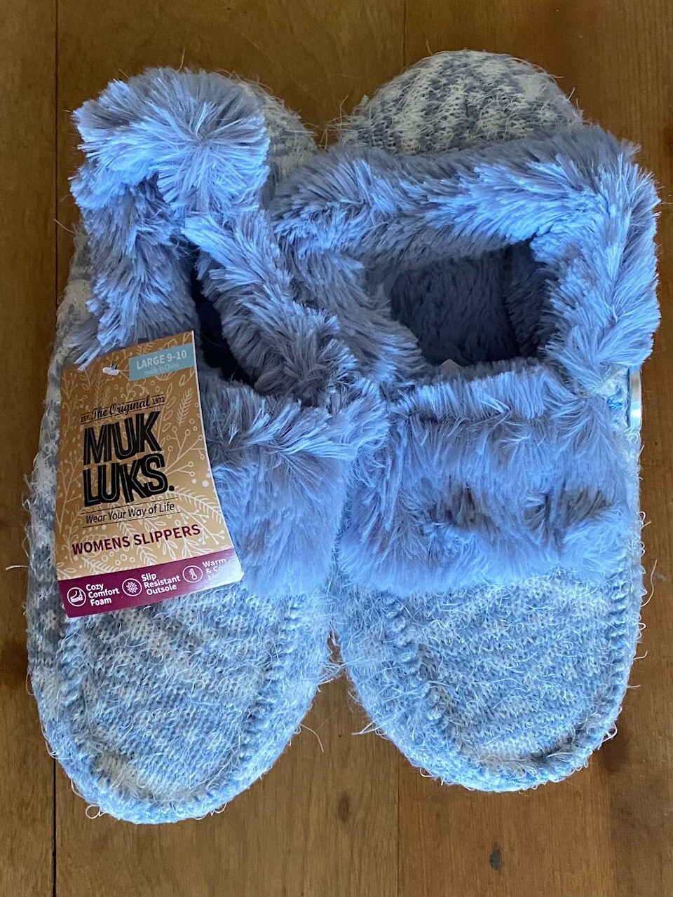 SAOLA muk luks ciabatte donna grandi 9 10 alice blu suola antiscivolo