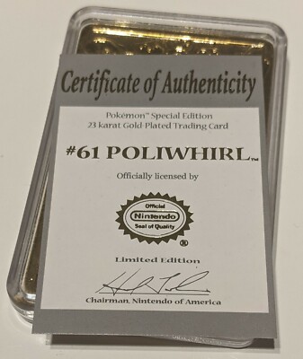 Poliwhirl 23k Gold Plated Burger King Promo Pokemon Trading Card & Certificate | eBay Poliwhirl 23k Gold Plated Burger King Promo Pokemon Trading Card & Certificate | eBay