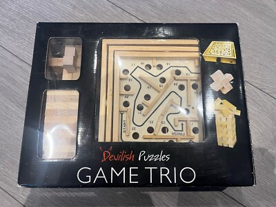 2007 Cardinal Wood Labyrinth Jumbling Towers & Brain Bender Puzzle Spiel Trio