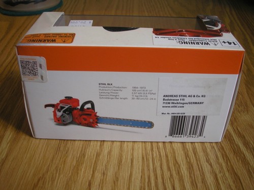 New In Box Stihl Model Chainsaw BLK. 1:12 Scale. Stihl Part 0464 035 0220. - Picture 5 of 7