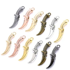 100Pcs Dagger Charms Pendant DIY Jewelry Making Accessory for Bracelet Necklace