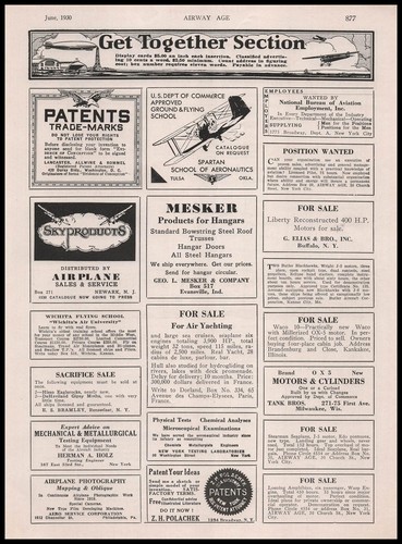 1930 George L. Mesker & Co. Evansville Indiana Airport Hangars Vintage Print Ad