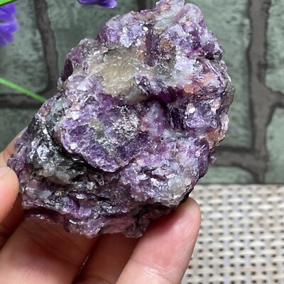 Natural Marvelous Lepidolite Purple Mica Crystal Reiki Stone Specimen 119g F18