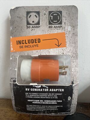 RIGID Well Shin RV Generator Adapter 30 AMP RV - 20 AMP L14-20 NEW