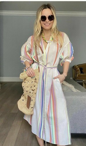 Lemlem x H\u0026M Lyocell Striped Kaftan sz 