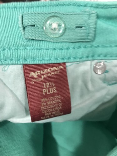 Arizona Girls Bermuda shorts Size 12 1/2 Plus Green (TW-3555) - Picture 5 of 6