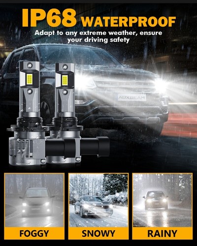 AUXBEAM 9006 HB4 CANBUS LED Headlight Bulbs Kit Low Beam Super White 22000LM Q20 - Picture 7 of 12