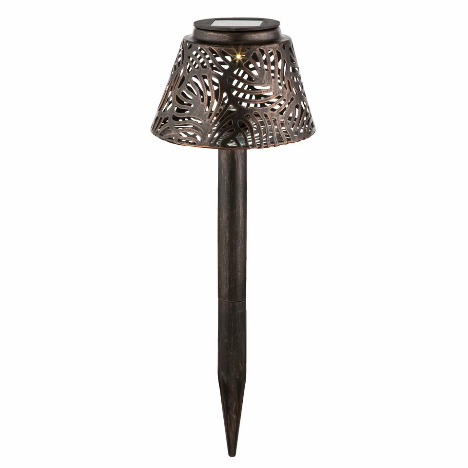 LED Außen Solar Lampen Garten Steh Leuchten Erdspieß Spot Beleuchtung kupfer - Bild 4 von 4