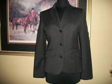 United Colors of Benetton 44 Charcoal Gray Stretch Wool Blazer Soft Beautiful