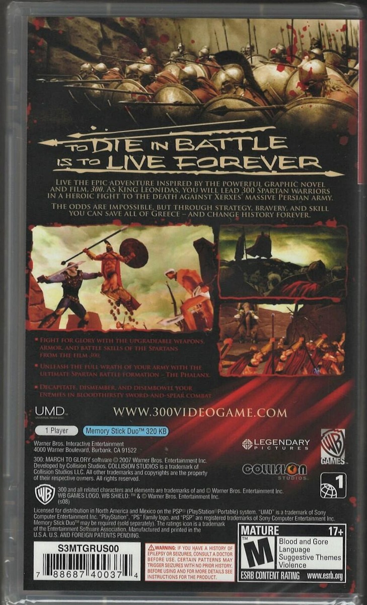 300 March to Glory (Greatest Hits) PSP (Brand New Factory Sealed