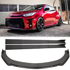 Carbon Fiber Front Bumper Lip /Side Skirt /Strut Rods For Toyota Yaris 2004-2023