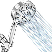 High Pressure 8-Mode 5'' Handheld Shower Head with 5 Ft Stainless Steel Hose and