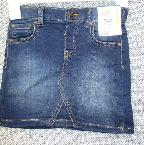 NEW Girls Cat & Jack Ultimate Stretch Knit Denim Jeans Skirt 5T