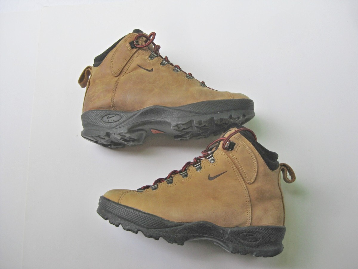 Vintage 90s Nike ACG Hiking Boots Brown Leather Size 9 Womens | eBay
