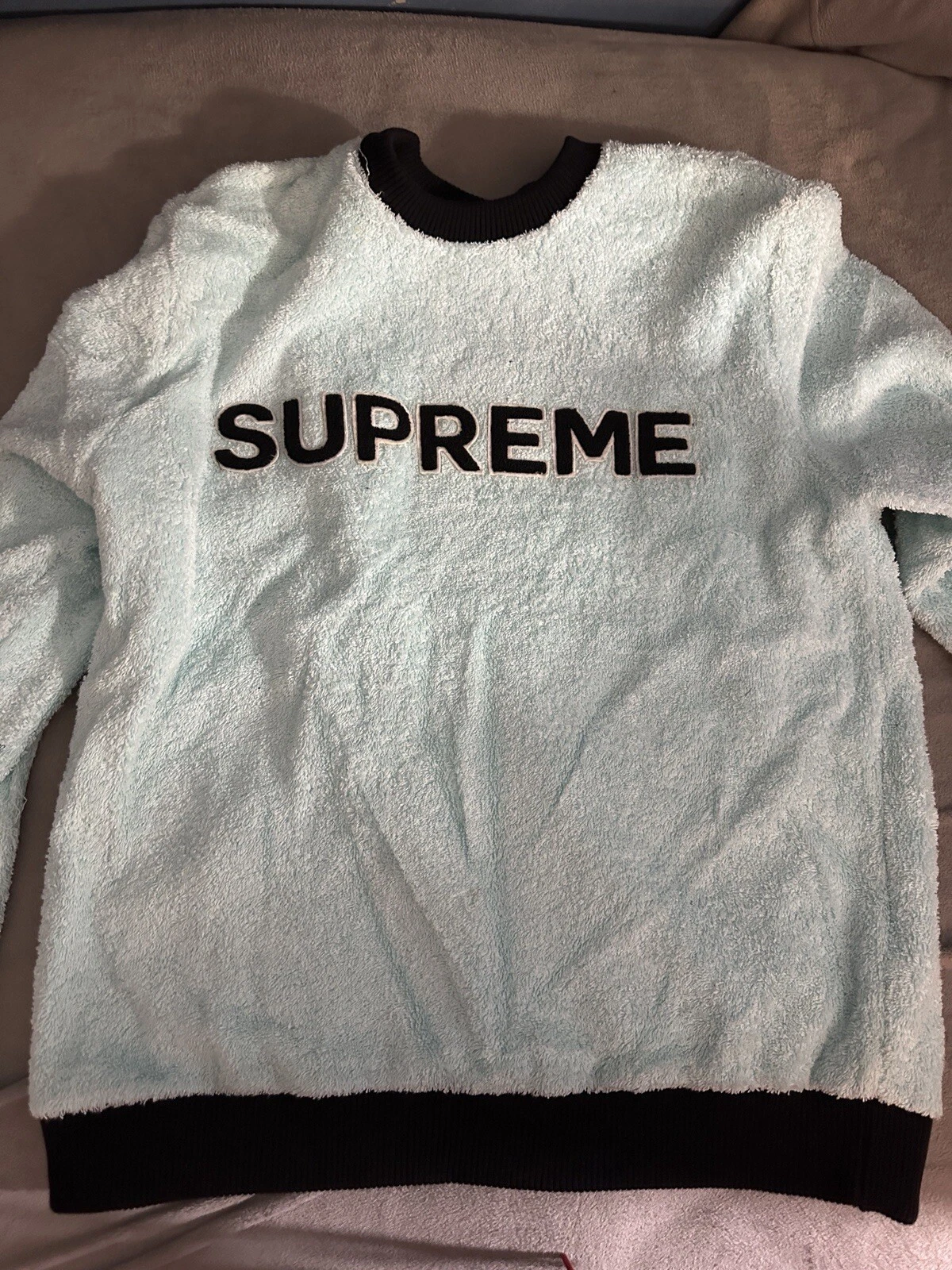 Supreme Terry Crewneck bleu clair grand 
