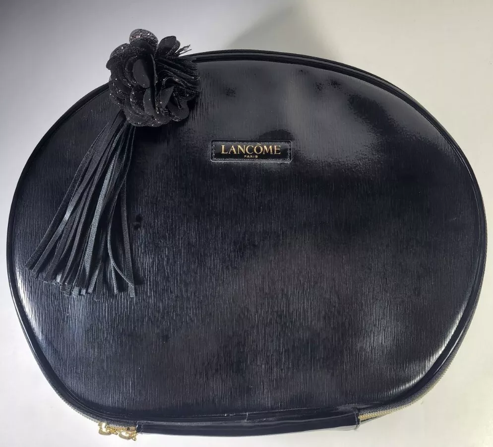 LANCOME Paris Round Cosmetic Bag Beauty Makeup Toiletry Bag Large