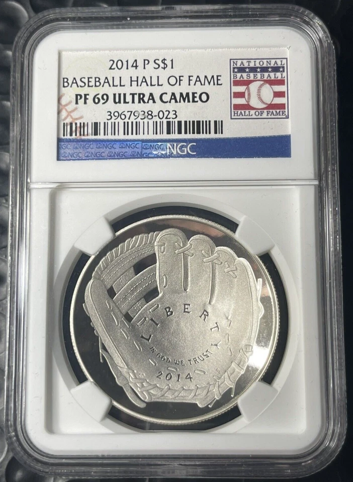 2014 P Baseball Hall of Fame Commemorative Silver NGC PF-69 ULTRA CAMEO Concave - Image 3 of 4