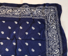 Paisley Bandana Navy white Handkerchief 100 cotton China RN 13960 Colorfast