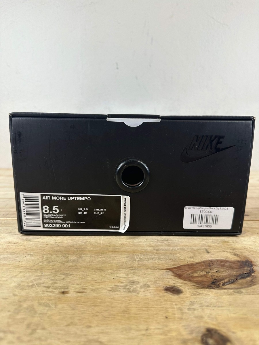 新品　NIKE SUPREME AIR MORE UPTEMPO BLACK Nike Supreme x Air More Uptempo Black 2017 Size 9.5 Brand