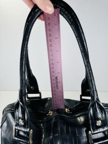 "De colección Liz Claiborne Negro Imitación Piel de Cocodrilo Hobo Bolso de Mano Hombro 14x7.5x5"" Años 90" - Imagen 18 de 24