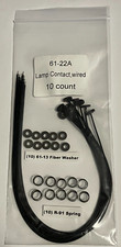 Ten Lionel 61-22 lamp contact 151-38 W/12" wire  61-13 washer  R-91 Springs