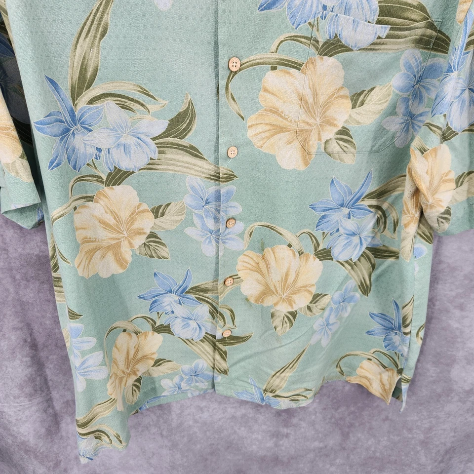 Camisa Jamaica Jaxx Para Hombre Grande Floral Abotonada Manga Corta Seda Vacaciones Foto 2 de 4