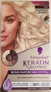 Schwarzkopf Keratin Blonde Permanent Bond Enforcing System #001 PLATINUM BLONDE